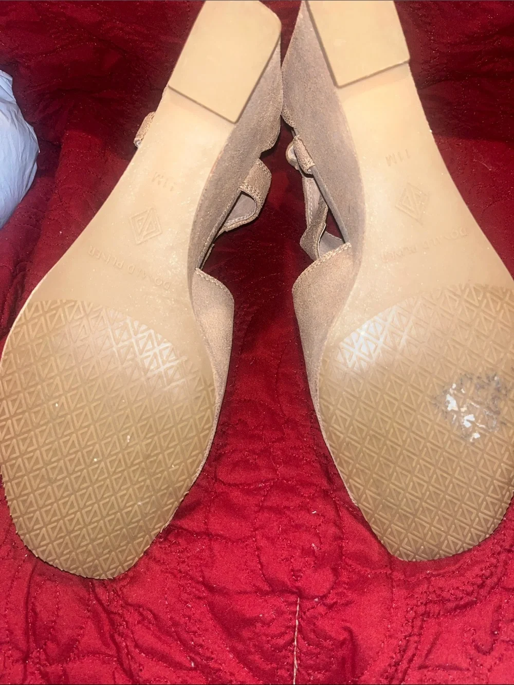 Donald Pliner Metallic Light Bronze Peep-toe Wedge Size 11